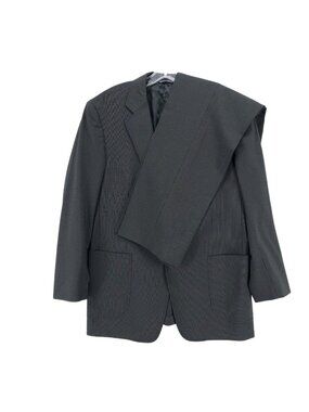 JOHN VARVATOS 2-Piece Suit Wool Blend Made in ITALY Black Tan Stripe EUC Sz 44R